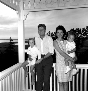 Young Kennedy family on the porch - jackie bouvier kennedy onassis.jpg